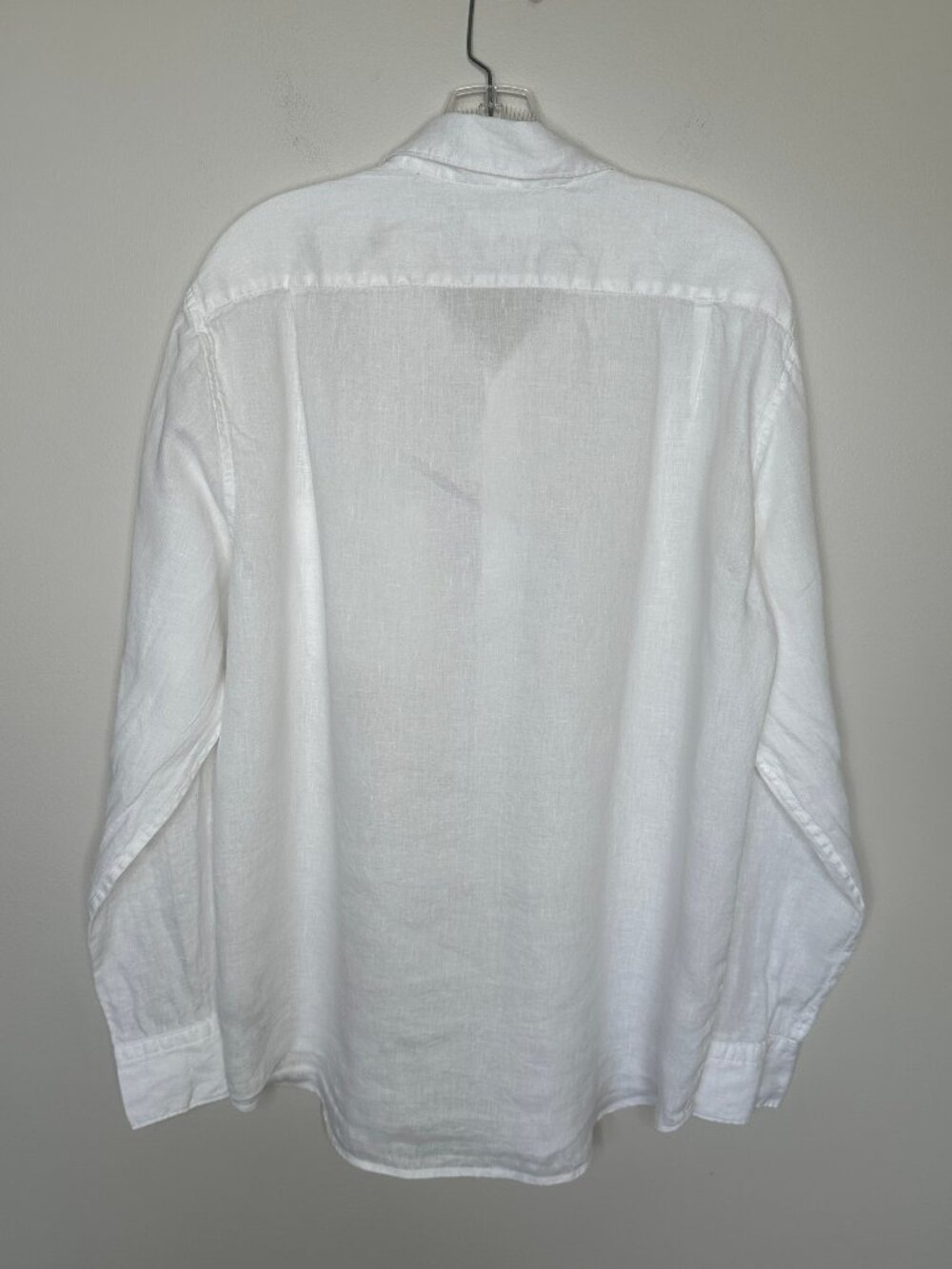 Uniqlo Men's White 100% Linen Long Sleeve Button Down Shirt Size Large - Picture 3 of 5